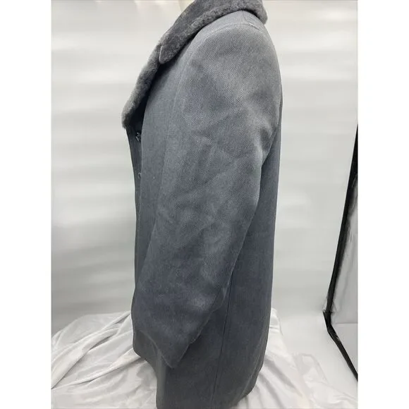 VTG London Fog Over Top Coat Sherpa Lined‎ Wool Gray Mens 40 Short - Picture 5 of 12